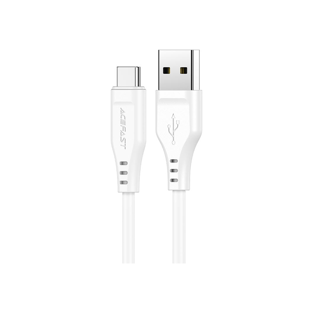 Дата кабель USB 2.0 AM to USB-C 1.2m 3.0A TPE White Acefast (6974316280873) - фото 1