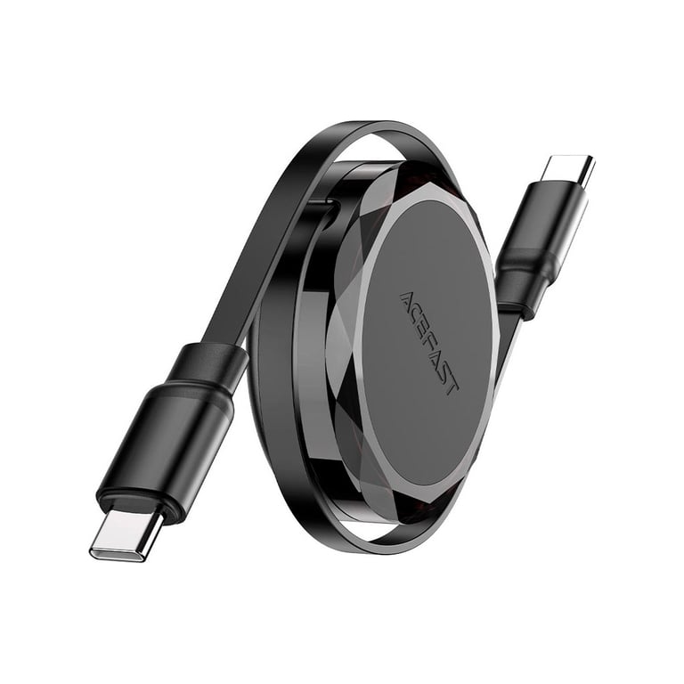 Дата кабель USB-C to USB-C 0.8m 60W dual retraction C13-03 Black Acefast (6974316280132) - фото 1