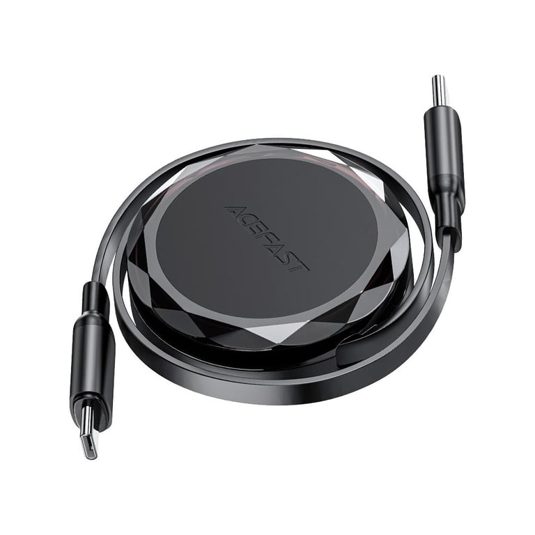Дата кабель USB-C to USB-C 0.8m 60W dual retraction C13-03 Black Acefast (6974316280132) - фото 2