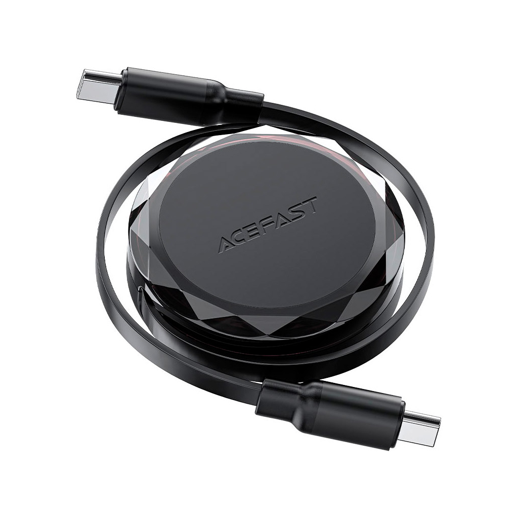 Дата кабель USB-C to USB-C 0.8m 60W dual retraction C13-03 Black Acefast (6974316280132) - фото 3 Дата кабель USB-C to USB-C 0.8m 60W dual retraction C13-03 Black Acefast (6974316280132) - фото 3