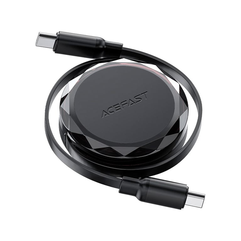 Дата кабель USB-C to USB-C 0.8m 60W dual retraction C13-03 Black Acefast (6974316280132) - фото 3