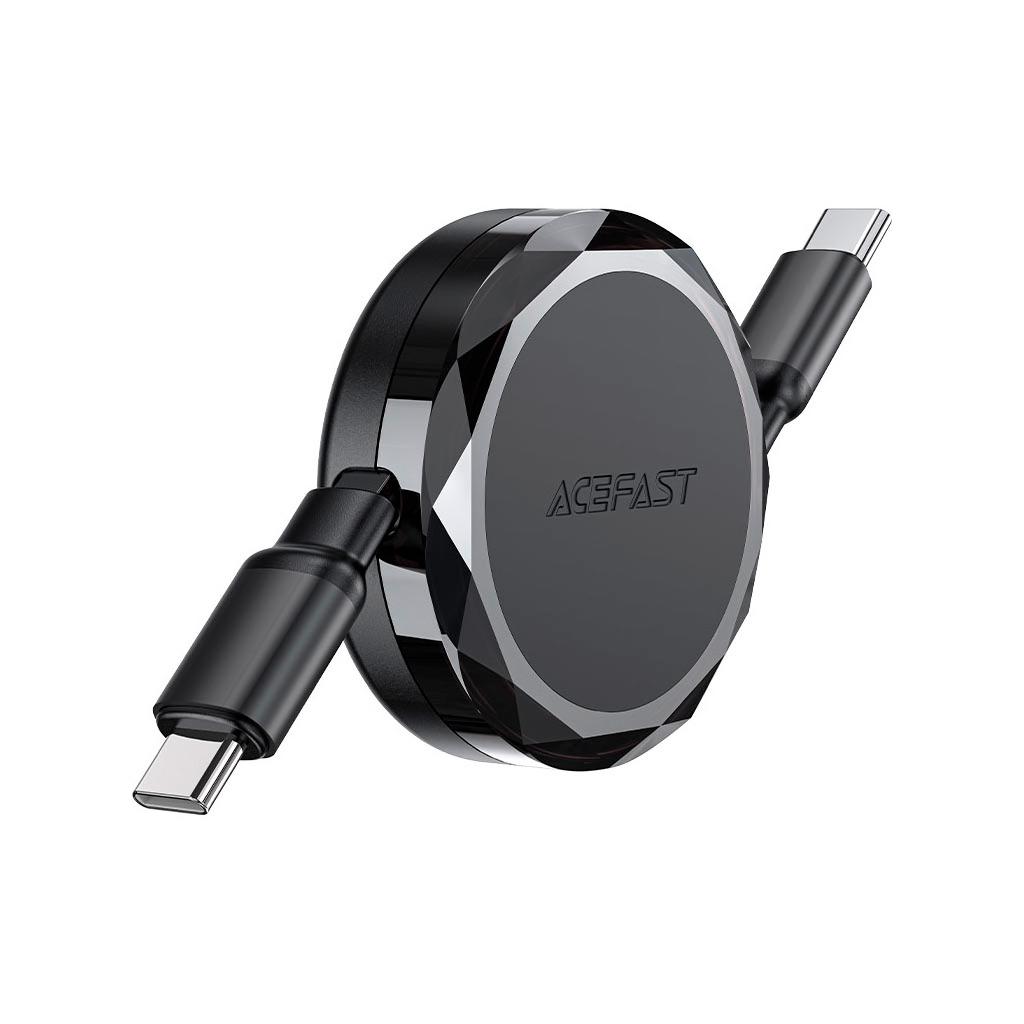Дата кабель USB-C to USB-C 0.8m 60W dual retraction C13-03 Black Acefast (6974316280132) - фото 4 Дата кабель USB-C to USB-C 0.8m 60W dual retraction C13-03 Black Acefast (6974316280132) - фото 4