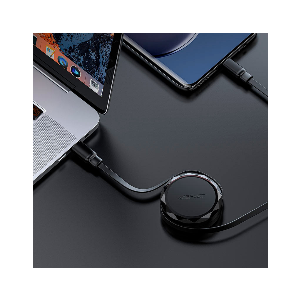 Дата кабель USB-C to USB-C 0.8m 60W dual retraction C13-03 Black Acefast (6974316280132) - фото 7 Дата кабель USB-C to USB-C 0.8m 60W dual retraction C13-03 Black Acefast (6974316280132) - фото 7