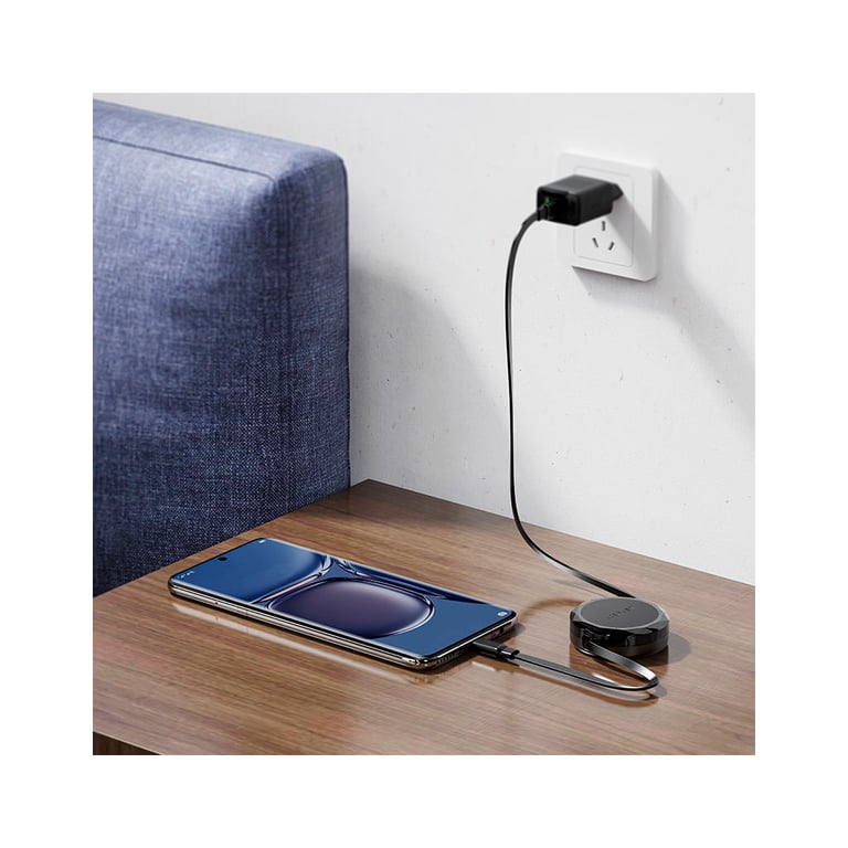 Дата кабель USB-C to USB-C 0.8m 60W dual retraction C13-03 Black Acefast (6974316280132) - фото 8