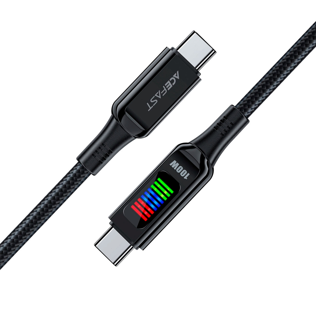 Дата кабель USB-C to USB-C 1.2m 100W with display C7-03 Acefast (6974316282778) - фото 4 Дата кабель USB-C to USB-C 1.2m 100W with display C7-03 Acefast (6974316282778) - фото 4