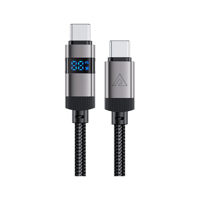 Дата кабель USB-C to USB-C 1.2m 60W digital display C15-03 Black Acefast (6974316283720) - фото 1