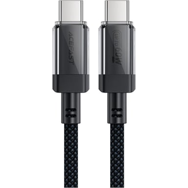 Дата кабель USB-C to USB-C 1.2m 60W stainless steel C12-03 Black Acefast (6974316283317) - фото 1