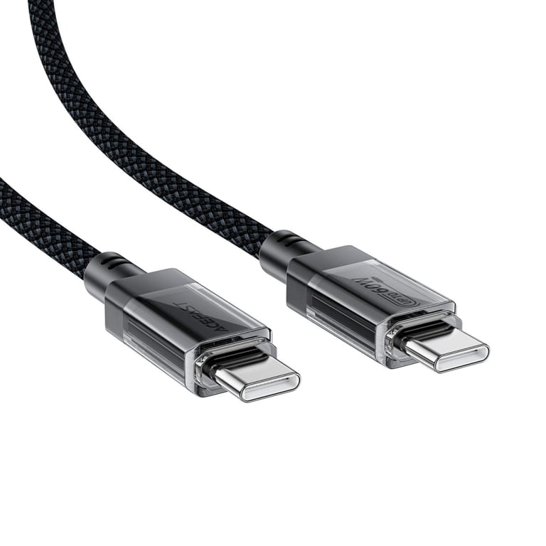 Дата кабель USB-C to USB-C 1.2m 60W stainless steel C12-03 Black Acefast (6974316283317) - фото 3