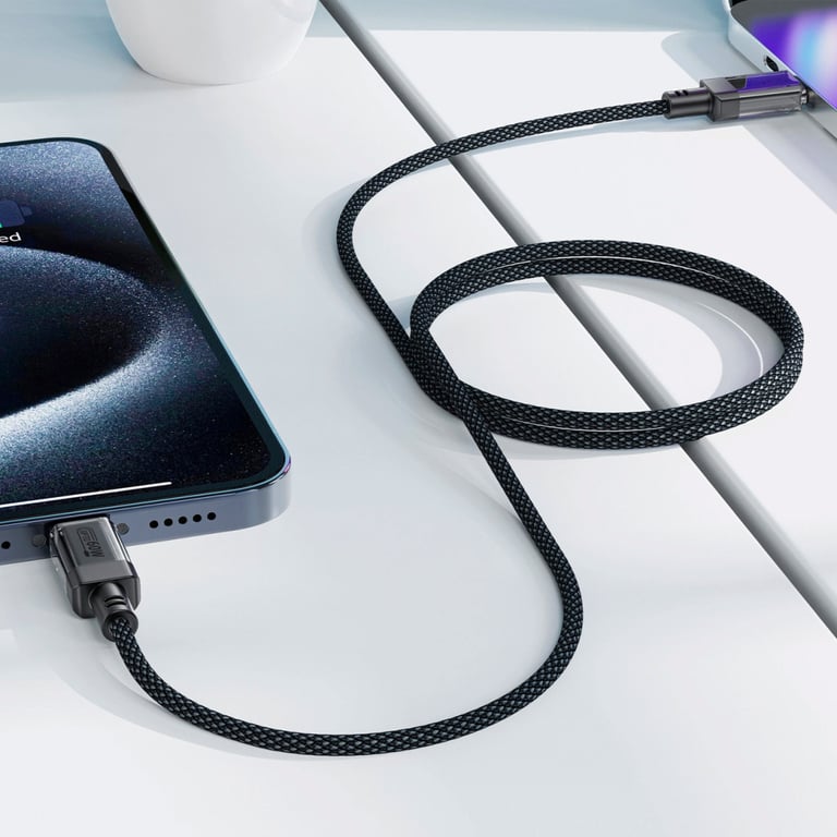 Дата кабель USB-C to USB-C 1.2m 60W stainless steel C12-03 Black Acefast (6974316283317) - фото 7