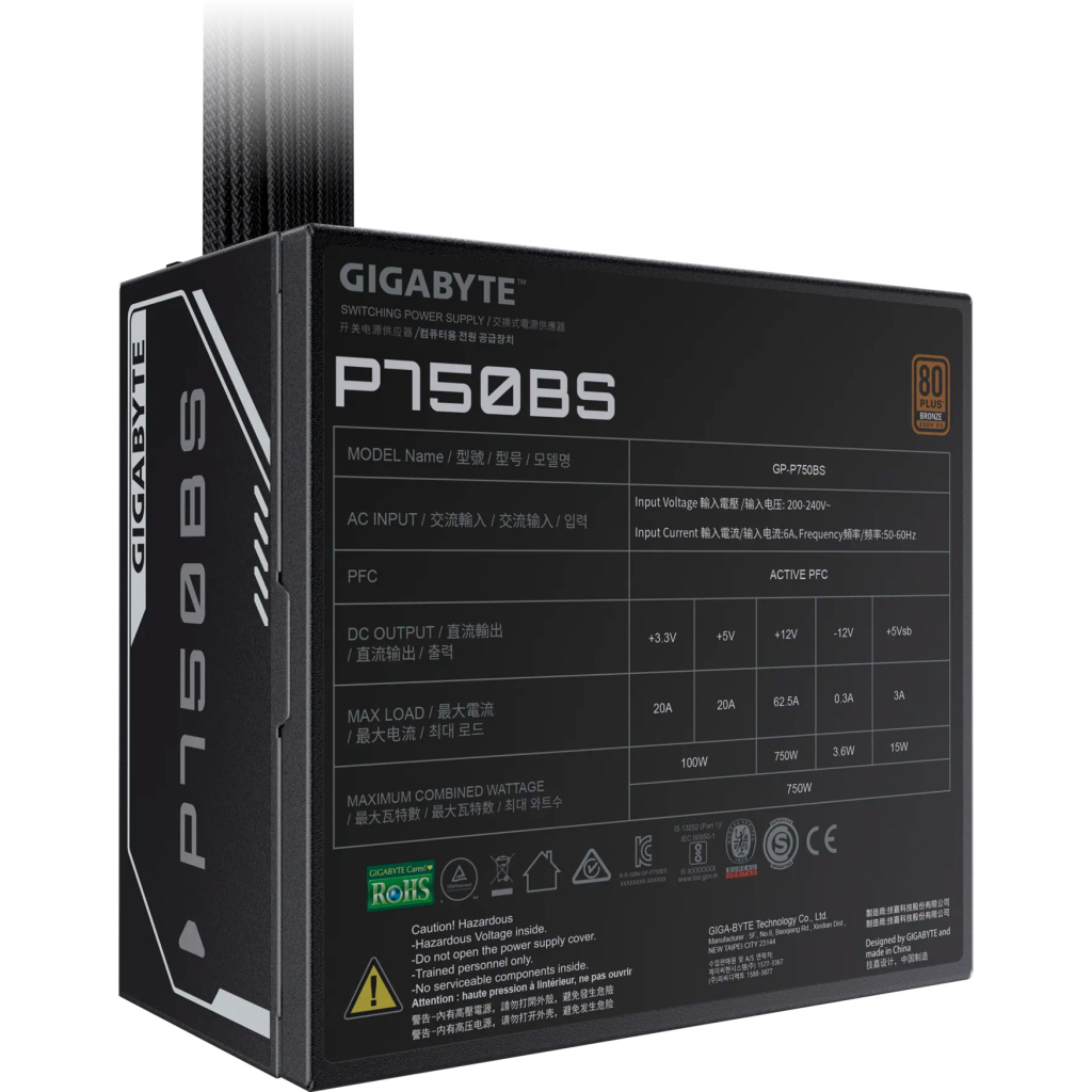 Блок живлення GIGABYTE 750W (GP-P750BS) - фото 1 Блок живлення GIGABYTE 750W (GP-P750BS) - фото 1