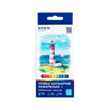 Олівці кольорові Kite Classic акварельні, 12 кольорів (K-1049) - фото 1