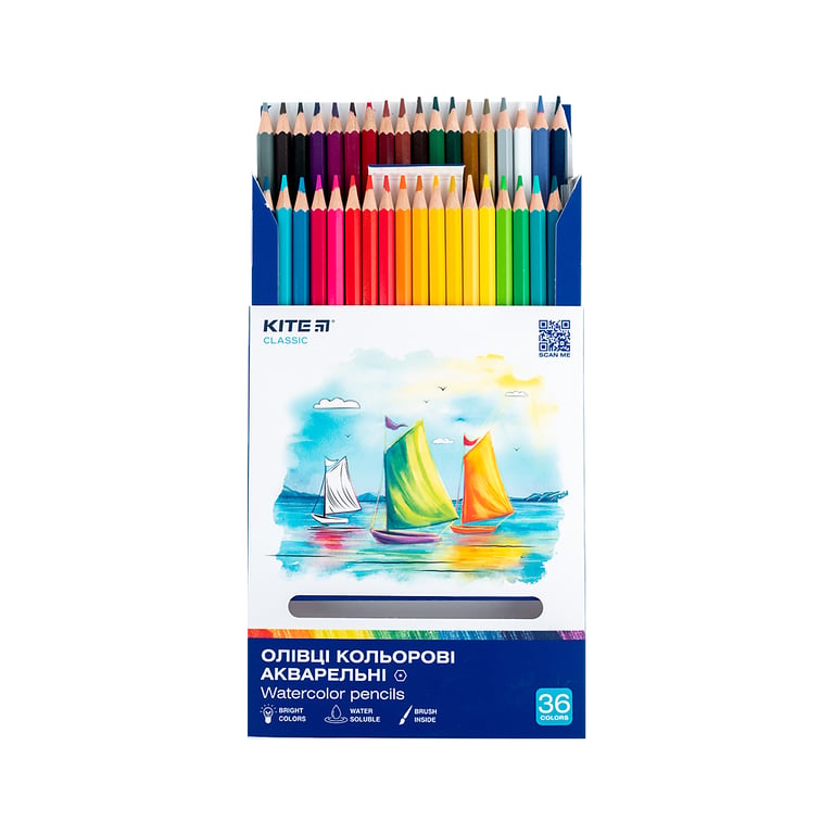 Олівці кольорові Kite Classic акварельні, 36 кольорів (K-1052) - фото 4