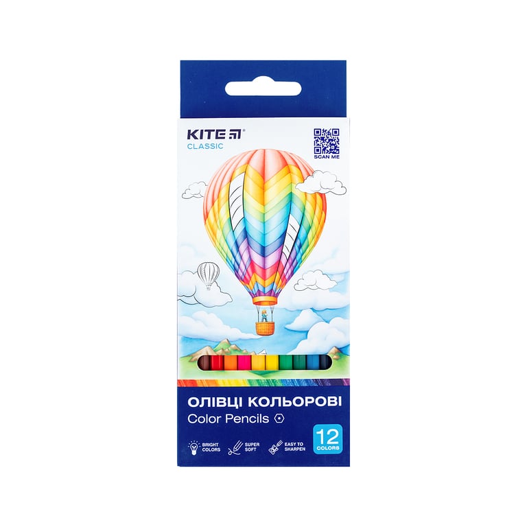 Олівці кольорові Kite Classic 12 кольорів (K-051) - фото 1