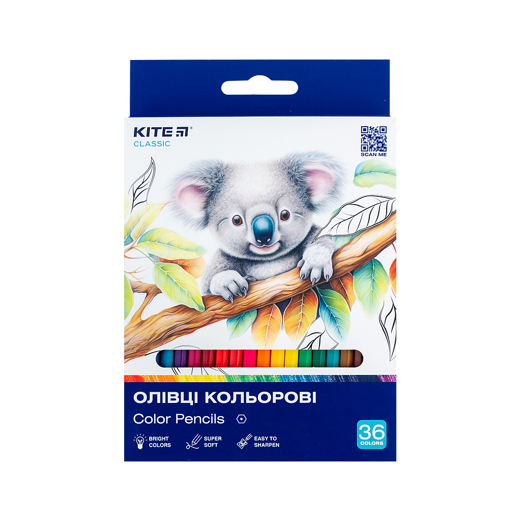 Олівці кольорові Kite Classic 36 кольорів (K-057) Олівці кольорові Kite Classic 36 кольорів (K-057)