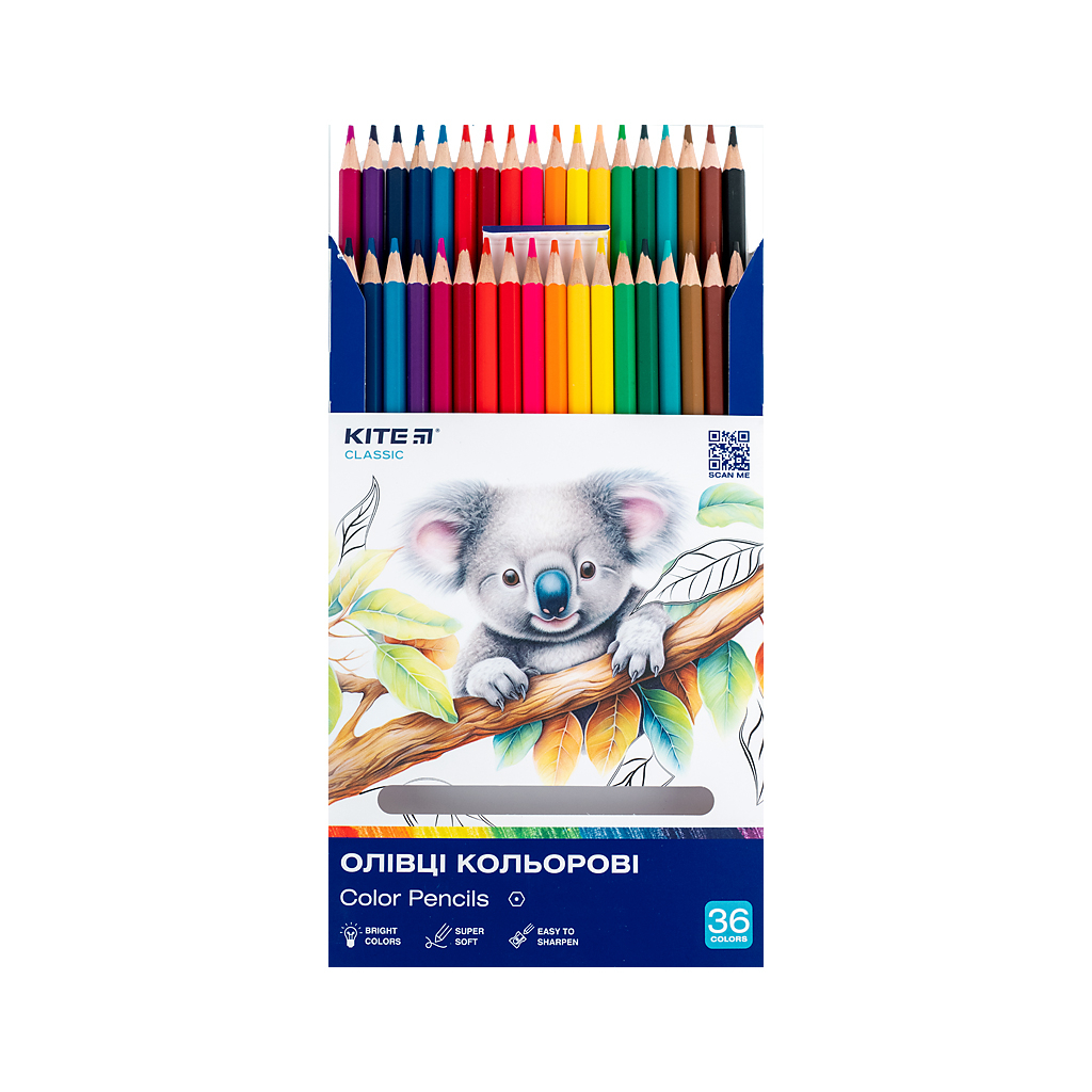Олівці кольорові Kite Classic 36 кольорів (K-057) - фото 4 Олівці кольорові Kite Classic 36 кольорів (K-057) - фото 4