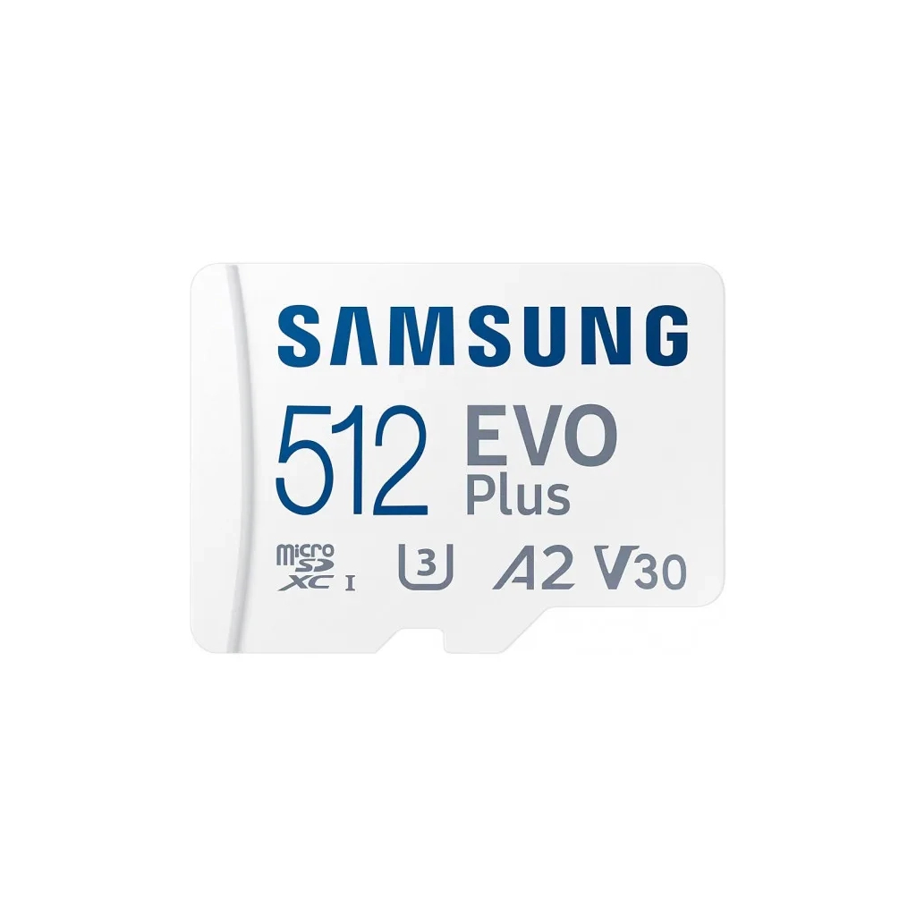 Карта пам'яті Samsung 512 GB microSDXC Class 10 UHS-I U3 V30 A2 EVO Plus+SD Adapte (MB-MC512SA/EU) - фото 1 Карта пам'яті Samsung 512 GB microSDXC Class 10 UHS-I U3 V30 A2 EVO Plus+SD Adapte (MB-MC512SA/EU) - фото 1