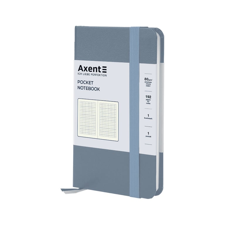 Книга записна Axent Partner 95x140 мм, 96 аркушів, клітинка, сіра (8301-62-A) - фото 2