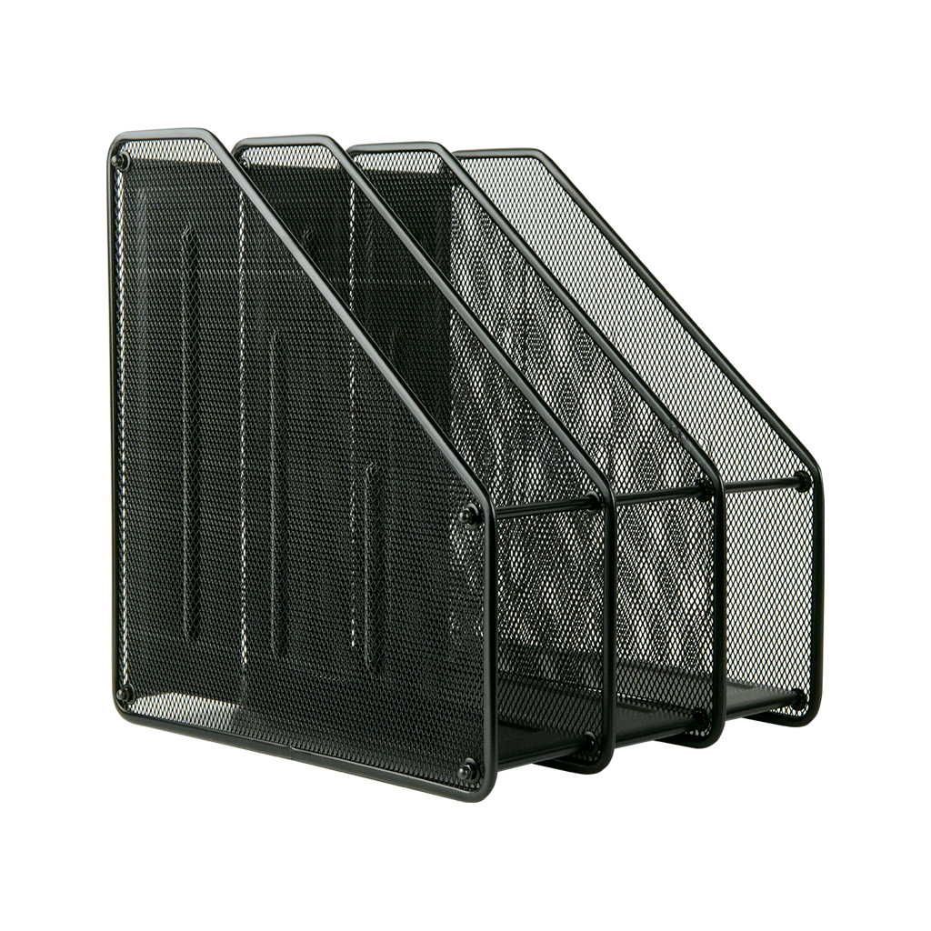 Лоток для паперів Axent вертикальний 3-в-1, металевий, чорний (2128-01-A) - фото 1