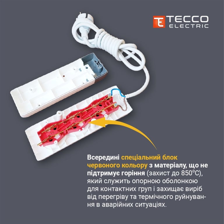Мережевий подовжувач TECCO 3м 3 поста black (8681277843280) - фото 4