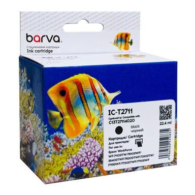 Картридж Barva Epson T2711 27XL (C13T27114020) 1100 c, Black (IC-T2711) - фото 1