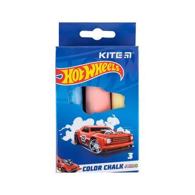Крейда Kite кольорова Jumbo Hot Wheels, 3 кольори (HW24-077) - фото 1