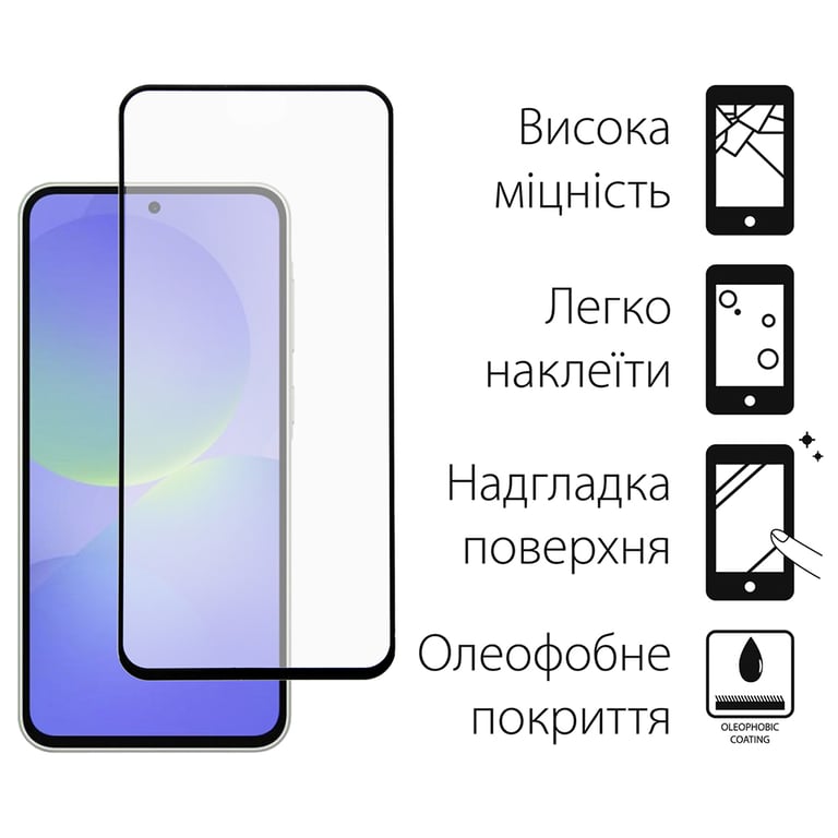 Скло захисне Dengos Full Glue Samsung Galaxy A36 5G (black) (TGFG-387) - фото 2