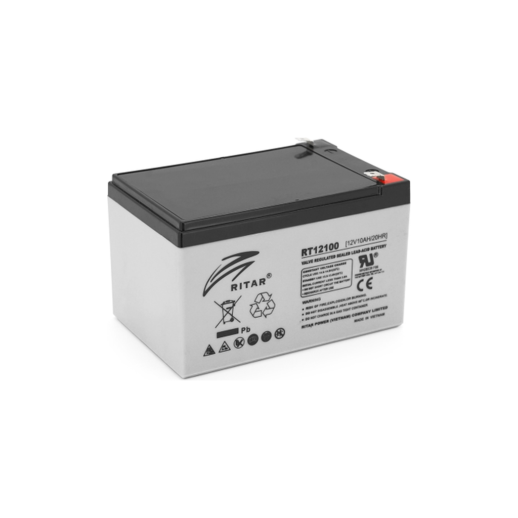Батарея до ДБЖ Ritar AGM RT12100, 12V-10Ah (RT12100) - фото 1