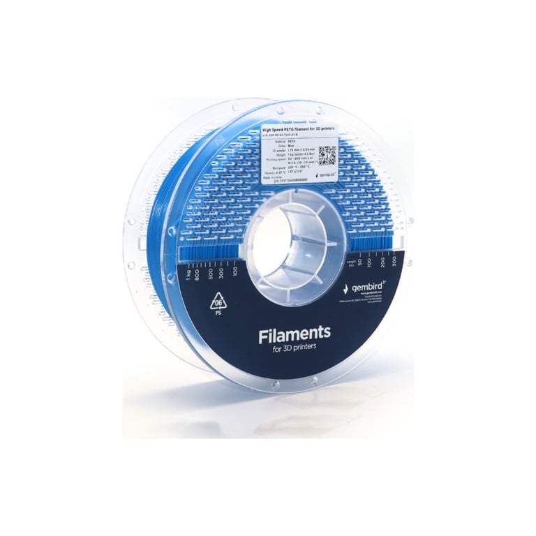Пластик для 3D-принтера Gembird PETG High Speed, 1.75 мм, 1 кг, blue (3DP-PETG1.75HY-01-B) - фото 2