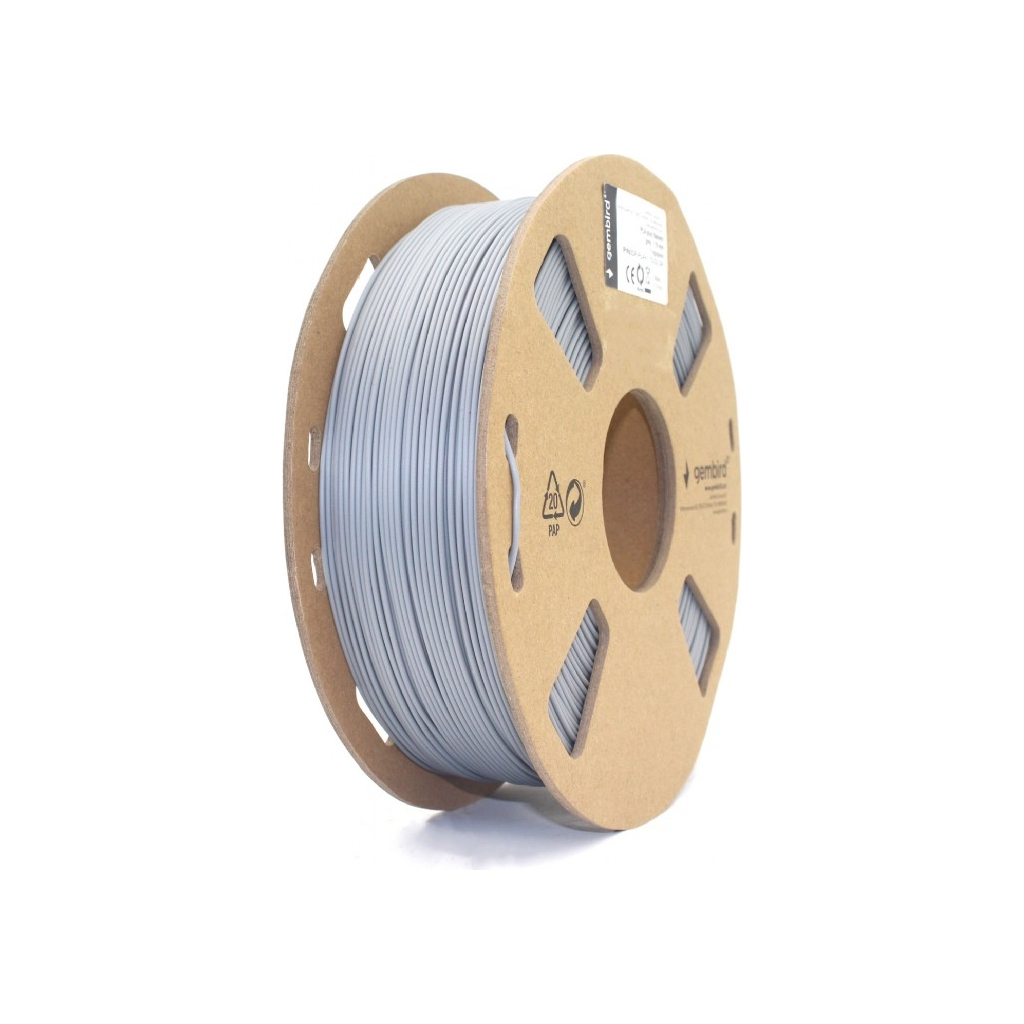 Пластик для 3D-принтера Gembird PLA+, 1.75 мм, 1 kg, gray (3DP-PLA+1.75-02-GR) - фото 1