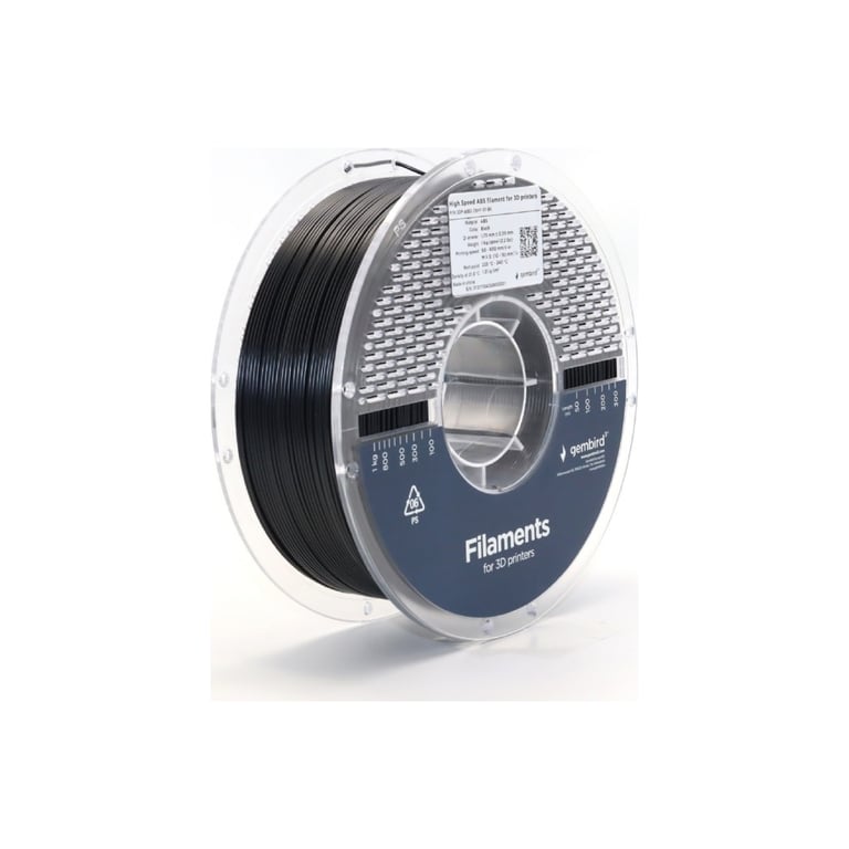 Пластик для 3D-принтера Gembird ABS High Speed 1.75 мм, black (3DP-ABS1.75HY-01-BK) - фото 1
