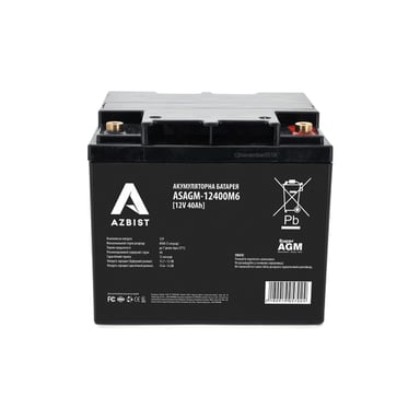 Батарея до ДБЖ AZBIST 12V 40 Ah Super AGM (ASAGM-12400M6) - фото 1