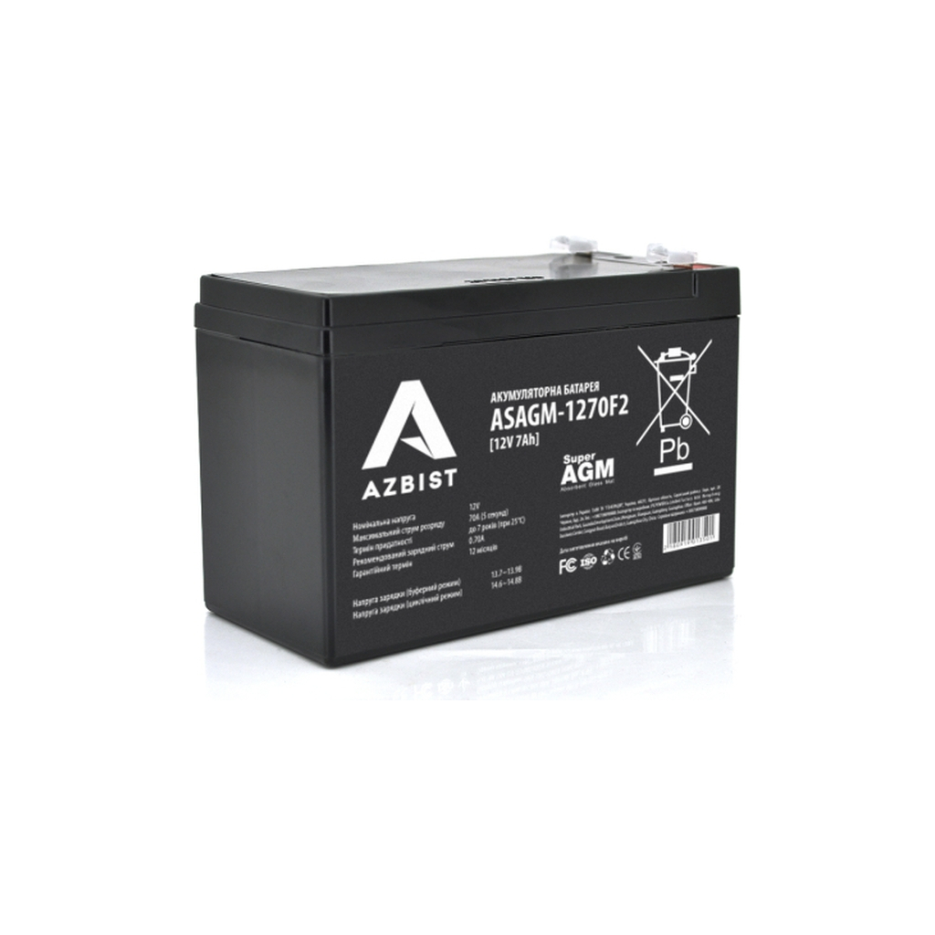 Батарея до ДБЖ AZBIST 12V 7Ah Super AGM (ASAGM-1270F2) - фото 1 Батарея до ДБЖ AZBIST 12V 7Ah Super AGM (ASAGM-1270F2) - фото 1