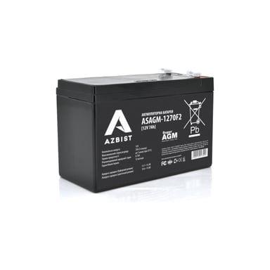 Батарея до ДБЖ AZBIST 12V 7Ah Super AGM (ASAGM-1270F2) - фото 1