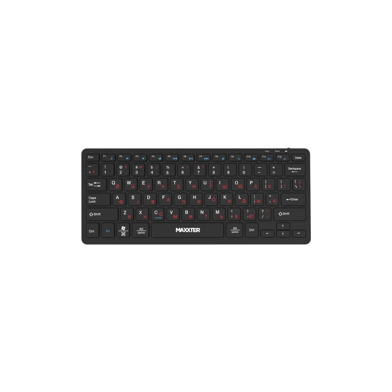 Клавіатура Maxxter KBW-C01B-UA Wireless UA Black (KBW-C01B-UA) - фото 1