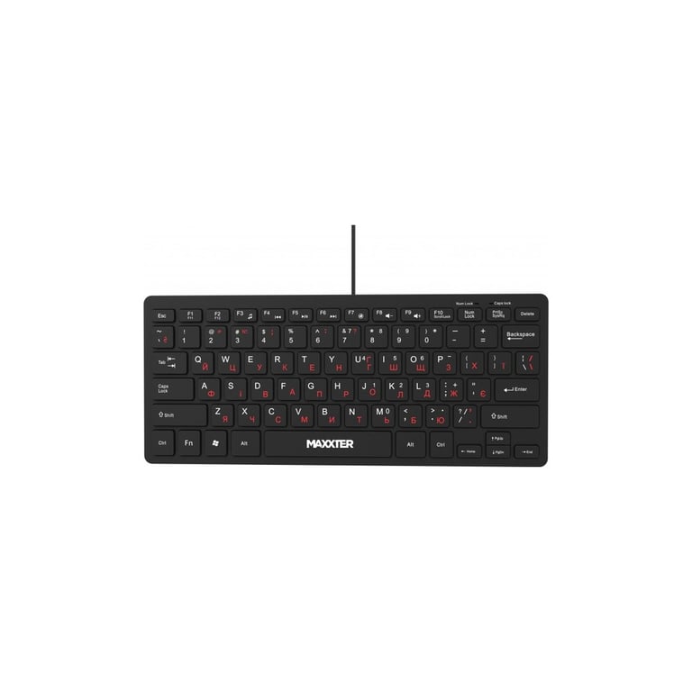 Клавіатура Maxxter KBM-C01B-UA USB UA Black (KBM-C01B-UA) - фото 1