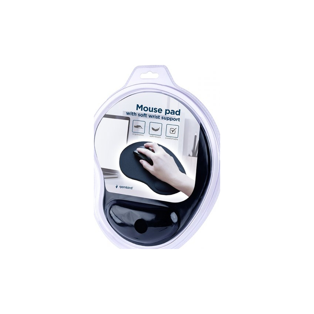 Килимок для мишки Gembird MP-ERGO-01 Black (MP-ERGO-01) - фото 2 Килимок для мишки Gembird MP-ERGO-01 Black (MP-ERGO-01) - фото 2