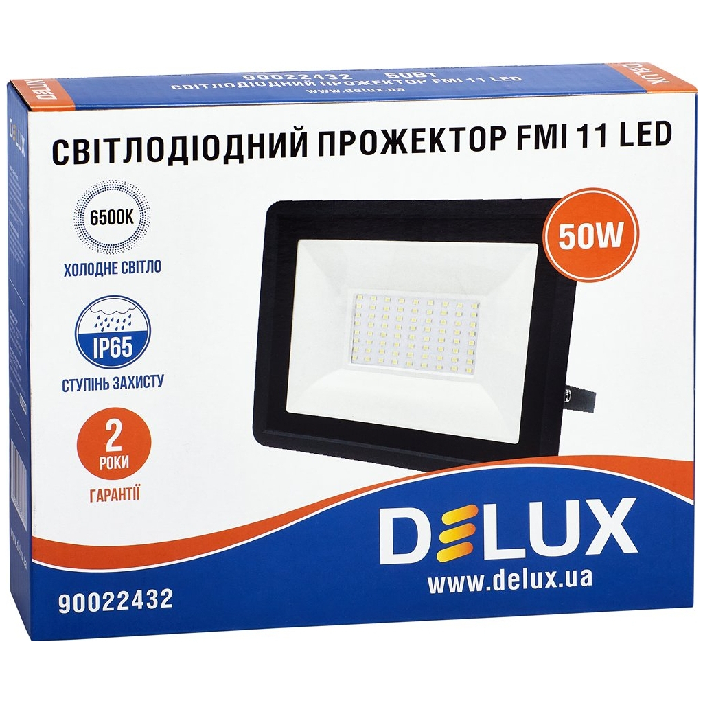 Прожектор Delux FMI 11 LED 50Вт 6500K IP65 (90022432) - фото 3 Прожектор Delux FMI 11 LED 50Вт 6500K IP65 (90022432) - фото 3