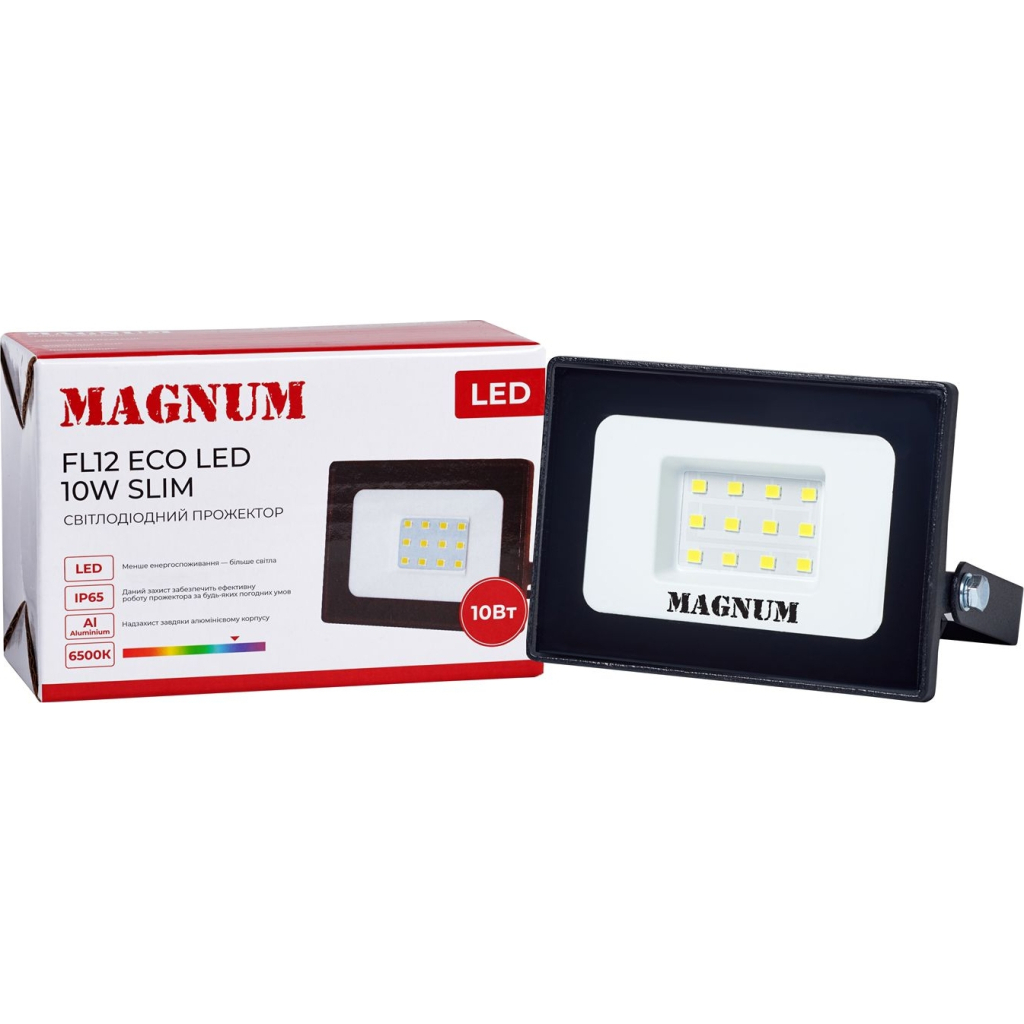 Прожектор MAGNUM FL12 ECO LED 10Вт slim 6500К IP65 (90018080) - фото 4 Прожектор MAGNUM FL12 ECO LED 10Вт slim 6500К IP65 (90018080) - фото 4