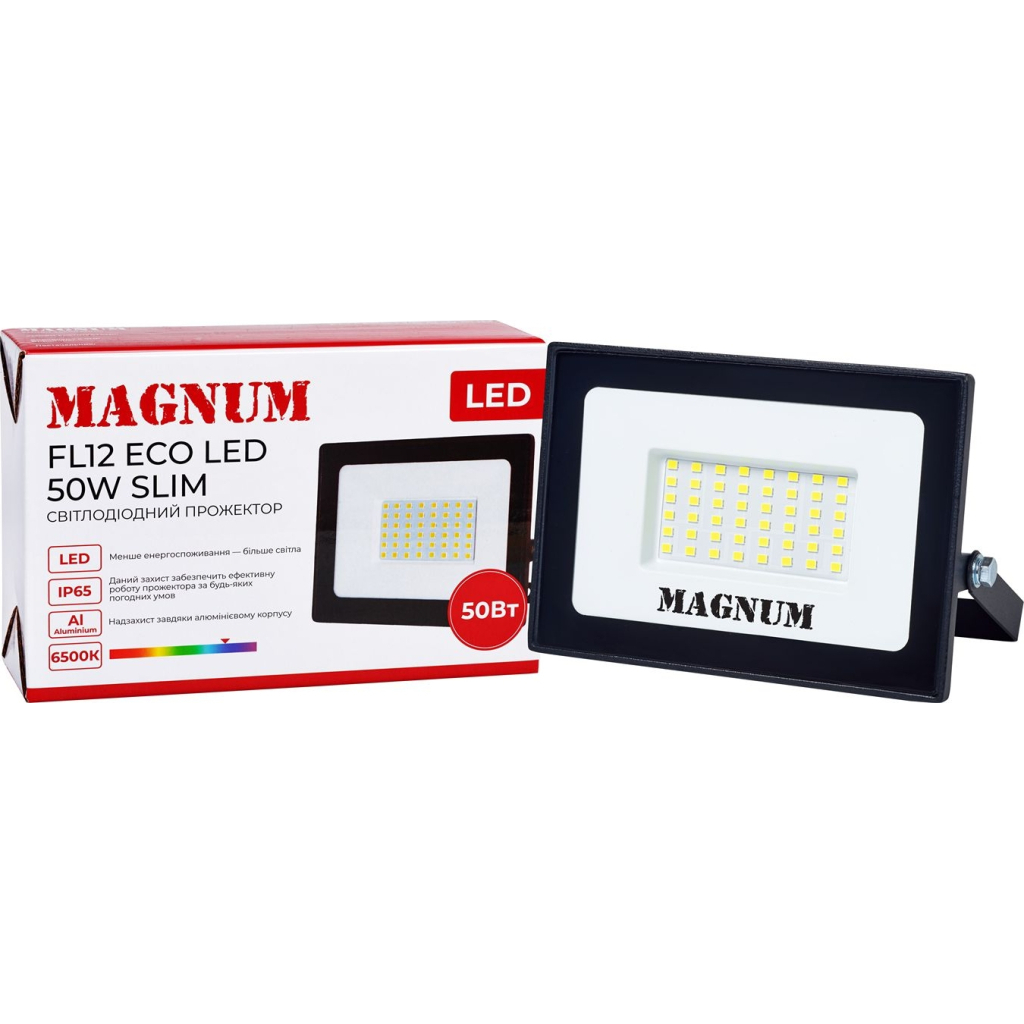 Прожектор MAGNUM FL12 ECO LED 50Вт slim 6500К IP65 (90018085) - фото 4 Прожектор MAGNUM FL12 ECO LED 50Вт slim 6500К IP65 (90018085) - фото 4
