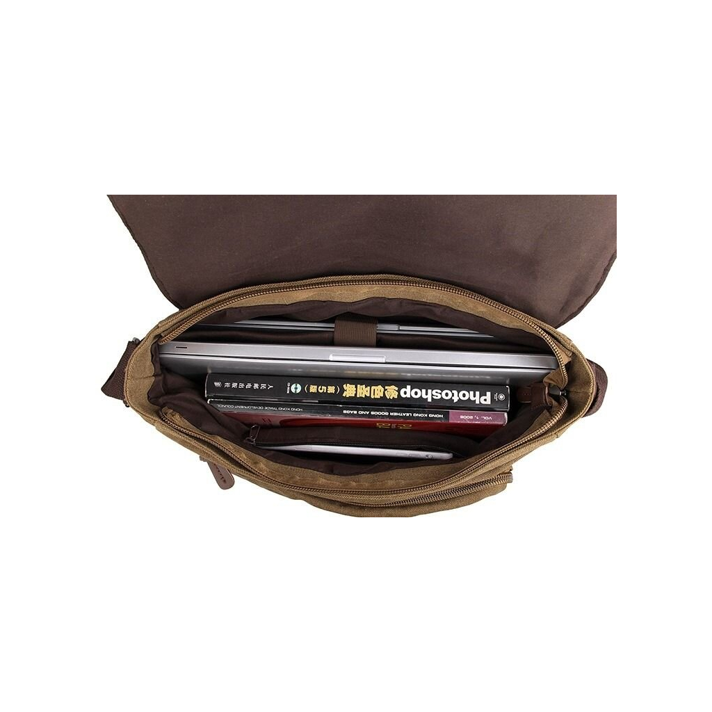 Сумка Vintage Коричнева (14588) - фото 11 Сумка Vintage Коричнева (14588) - фото 11