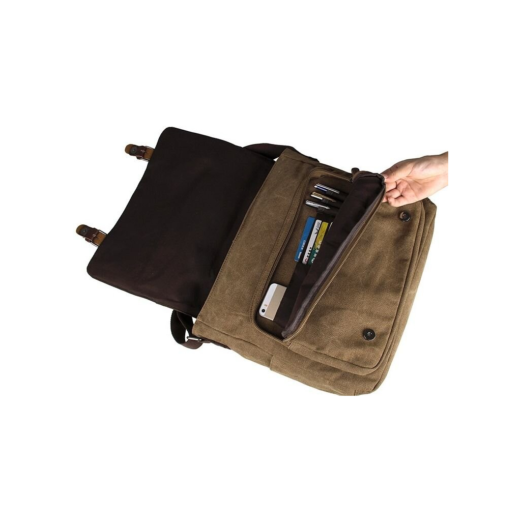 Сумка Vintage Коричнева (14588) - фото 9 Сумка Vintage Коричнева (14588) - фото 9