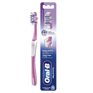 Зубна щітка Oral-B Pro 3D White Відбілювання Середньої жорсткості 1 шт. (8700216459518) - фото 1
