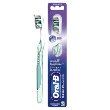 Зубна щітка Oral-B Pro 3D White Advanced Відбілювання Середньої жорсткості 1 шт. (8700216476324) - фото 1