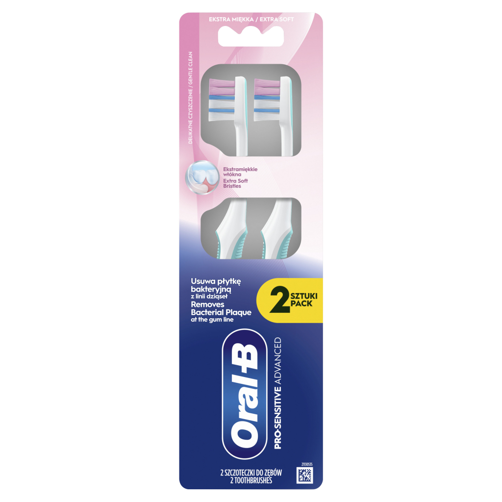 Зубна щітка Oral-B Pro-Sensitive Advanced Екстрам'яка 2 шт. (8700216567916) - фото 2 Зубна щітка Oral-B Pro-Sensitive Advanced Екстрам'яка 2 шт. (8700216567916) - фото 2