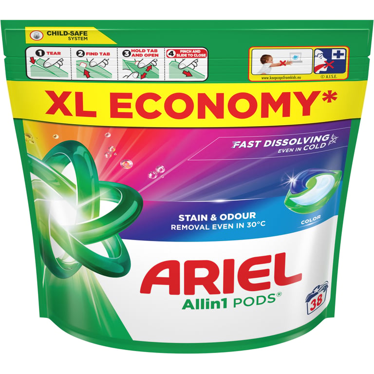 Капсули для прання Ariel Pods All-in-1 Color Для кольорового 38 шт. (8700216765268) - фото 1