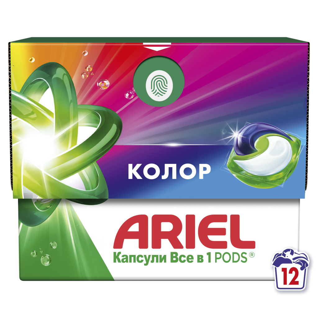Капсули для прання Ariel Pods All-in-1 Color Для кольорового 12 шт. (8700216766197) - фото 1