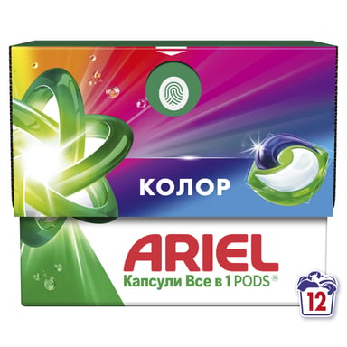 Капсули для прання Ariel Pods All-in-1 Color Для кольорового 12 шт. (8700216766197) - фото 1