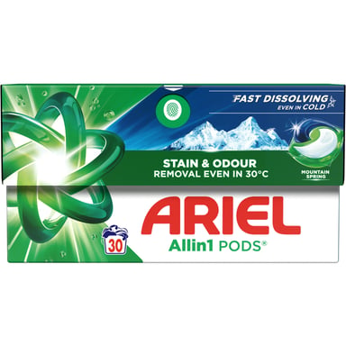 Капсули для прання Ariel Pods All-in-1 Гірське джерело 30 шт. (8700216765480) - фото 1