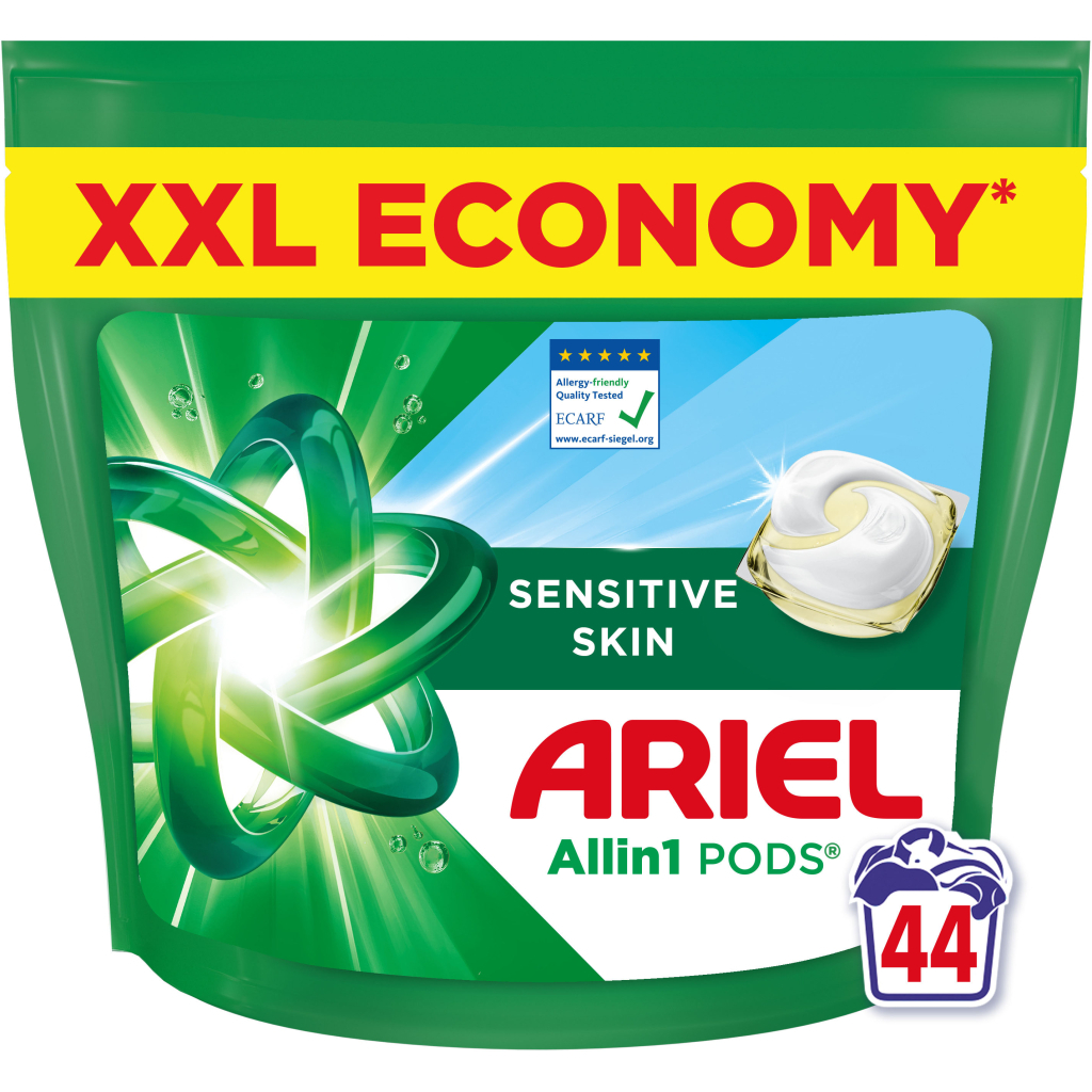 Капсули для прання Ariel Pods All-in-1 Sensitive Skin Для чутливої шкіри 44 шт. (8700216765923) - фото 2 Капсули для прання Ariel Pods All-in-1 Sensitive Skin Для чутливої шкіри 44 шт. (8700216765923) - фото 2