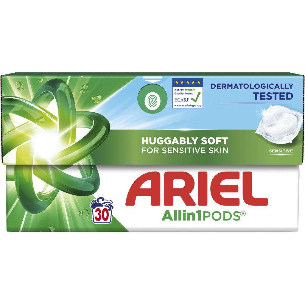 Капсули для прання Ariel Pods All-in-1 Sensitive Skin Для чутливої шкіри 30 шт. (8700216766012) - фото 1 Капсули для прання Ariel Pods All-in-1 Sensitive Skin Для чутливої шкіри 30 шт. (8700216766012) - фото 1